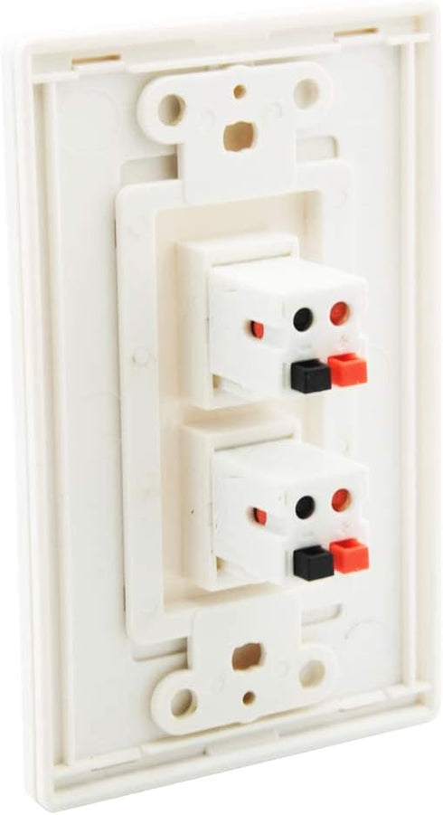 Premium 2 Speaker Wall Plate, Speaker Plug, Supports 2 Speaker Configurations, Speaker Port for Wall Speaker Wire, Speaker Wire in Wall, Wire Wall...