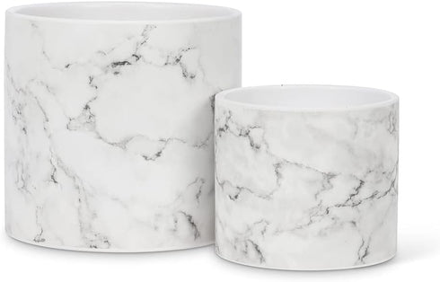 Abbott Collection Home Small Marble Look Planter...