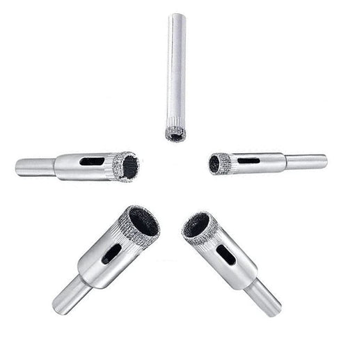 Glass Drill Bit Set,5 pcs Diamond Bits Hole Saw Bottle Extractor Remover Tool for Ceramics,6-14mm Set Drilling Granite Porcelain Tiles Pot Lamp Qu...
