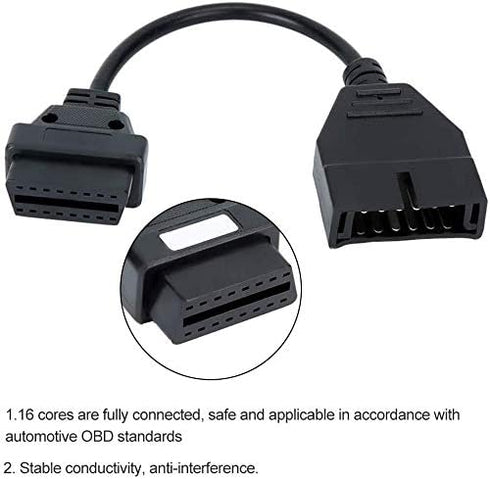 OBD2 to OBD1 GM Adapter,OBD1 12 Pins to OBD2 16 Pins Diagnostic Tool Connector Adapter Cable Replacement for GM...