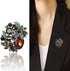 Vintage Austrian Crystal Rhinestone Elegant Party Flower Leaf Vine Brooch Pin...