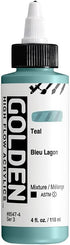 High Flow Acrylics by GOLDEN, Teal, 4 fl. oz. Bottle, Professional Acrylic Paint, Opaque...