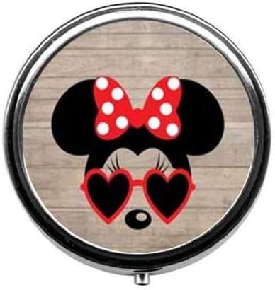 Cartoon Bow Little Mouse Pattern Cute Pill Box/Pill case-Round Pill Box/case- Three-Compartment Pill Box/Pill case …...