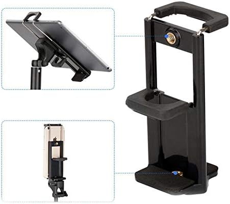 4-10 inch Phone and Tablet Tripod Mount, with 1/4 inch Screw Thread, for iPhone X 8 7 6 iPad Samsung Galaxy Tablet Selfie Stick Smartphone, Adjust...