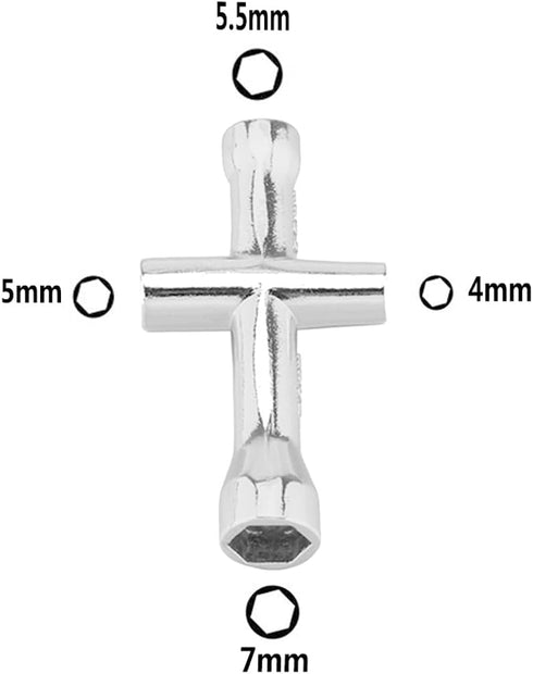 17mm Wheel Hex Wrench & 4/5/5.5/7mm Small Sleeve Hex Socket Wheel Spanner Tool for 1/8 1/10 RC Car Truck Crawler Truggy Buggy Tires Tyre...