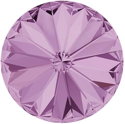 6-pcs 12mm Austria Crystal 1122 Rivoli Button with Shank, SW-1122BT (Light Amethyst)...