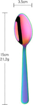 MINGYU Colorful Teaspoons Silverware Set of 12 - Rainbow 6-in Small Spoons Set, Food Grade Stainless Steel Tea Spoons Shiny Titanium Plating Desse...