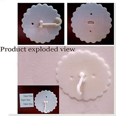 Ceiling Mosquito Net Hooks - Super Glue Dome & Bed Canopy Hooks for Home, Easy to Install (2set)...