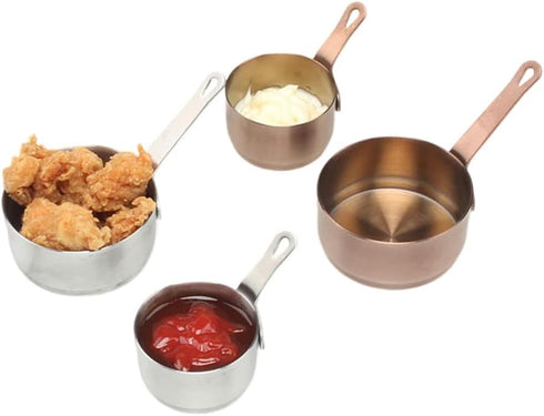 Handle Sauce Pan, Mini Sauce Pan with Hanging Hole, Handle Sauce Pot Multi-purpose Corrosion-resistant 304 Stainless Steel Measuring Cups for Cook...