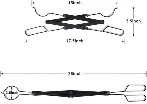AMAGABELI GARDEN & HOME 26" Long Firewood Tongs Log Grabber for Fireplace Fire Pit Campfire Bonfire for up 12'' Thick Logs Heavy Duty Wrought Iron...