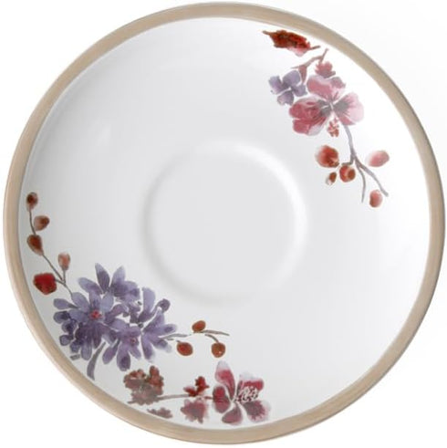 Villeroy & Boch Artesano Provencal Lavender Tea Cup Saucer, 6.25 in, Premium Porcelain, White/Multicolored...
