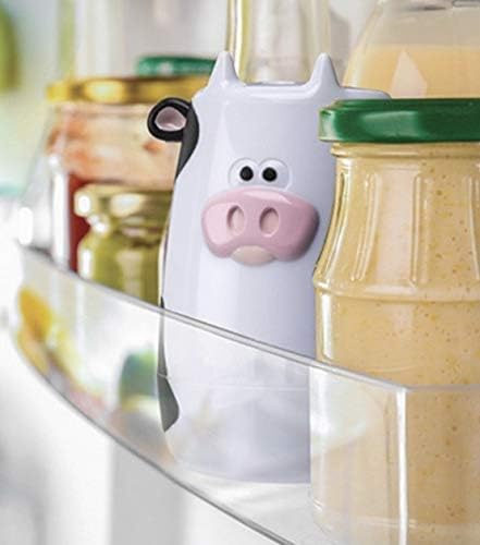 Joie Moo Moo Fresh Fridge Deodorizer, Reusable Baking Soda Holder, Compact Odor Absorber and Smell Eliminator for Refrigerator or Freezer, Cute Ki...