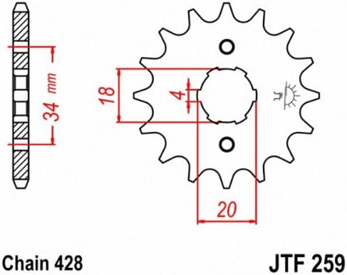 JT Sprockets JTF259.15 15T Steel Front Sprocket , black...