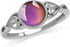 HUKQBUNX 925 sterling silver fashion color changing mood Ring Round Cut Cubic Zircon eternal CZ commitment Moonstone mood change wedding engagemen...