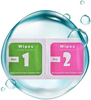 100pcs(50set) Dry Wet Cleaning Wipes Paper Dust Removal Papers LCD Screens for Tempered Glass Camera Lens, 6.0 x 6.0cm......