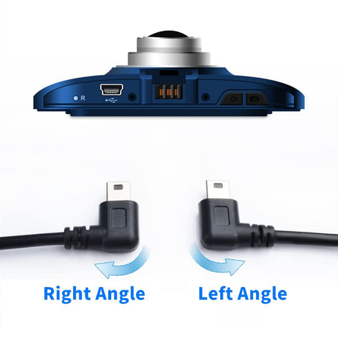 3M USB A to Mini B USB Cable 90 Degree Left Angle Data Sync Charge Cord with 5 pcs Wiring Clips for Nextbase Dash Cam Car GPS Navigator DVR Digita...