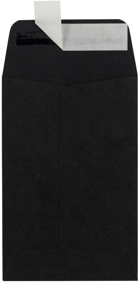 LUXPaper #4 Coin Envelopes | 3'' x 4 1/2" | Midnight Black | 80lb. Text | 50 Qty...