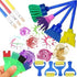 Kids Paint Brushes Set, 12 Pack Washable Sponge Painting Brushes, Early Learning Sponge Painting Tools Arts Craft...