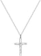 Ritastephens Sterling Silver Polished Italian Crucifix Cross Charm Pendant Necklace...