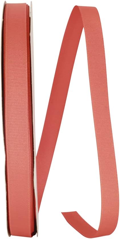 Reliant Ribbon Grosgrain Texture Ribbon, 5/8 Inch X 100 Yards, Coral...
