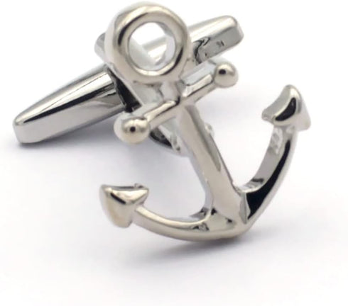 Sailing Boat Yacht Anchor Smart Shirt Tie Clip and Cufflinks Set...
