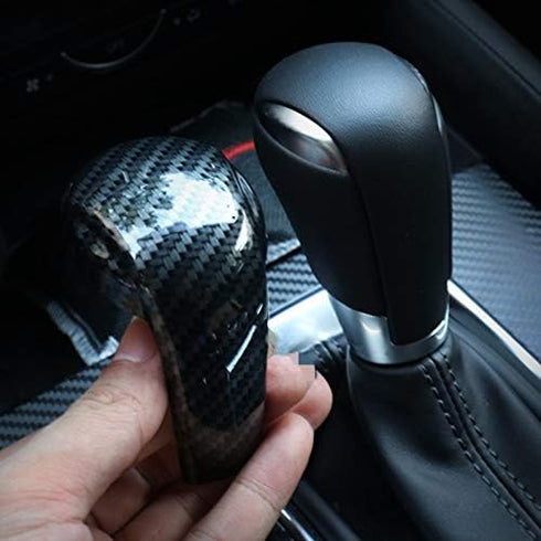 Sport Style Carbon Fiber Print Gear Shift Knob Cover Trim for Mazda 2 3 6 CX-3 CX-5 CX-9...