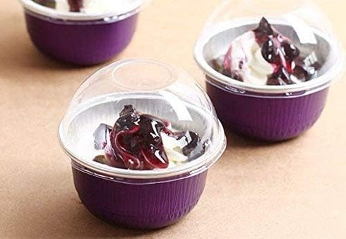 KEISEN 3 2/5" 150ml 100/PK 6oz Disposable Aluminum Foil Cups for Muffin Cupcake Baking Bake Utility Ramekin Cup (LIDS3)...