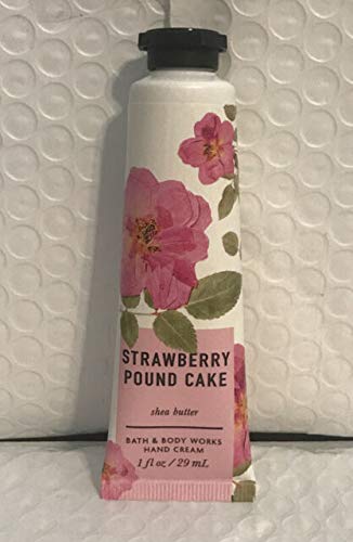 Bath and Body Works Strawberry Pound Cake Hand Cream Pink Flowers 1 Ounce Traveler...
