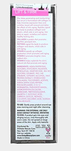 Global Beauty Care LIFT AND FIRM EYE CREAM WITH COLLAGEN AND PEPTIDES...