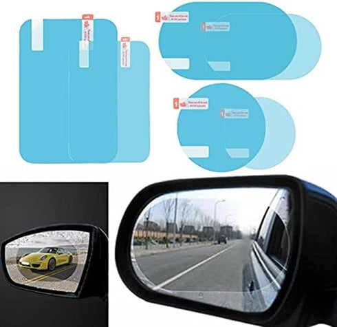 2PCS Film Anti Rain Water Repellent Film Car Mirror Window Clear Films Anti Dazzle Rearview Mirror Anti Fog Rainproof Film (Elliptic-110x85mm)...