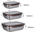 3 Pieces Stainless Steel Food Storage Container with Lids Airtight Metal Food Containers Stackable Meal Prep Leftover Containers for Freezer Fridg...