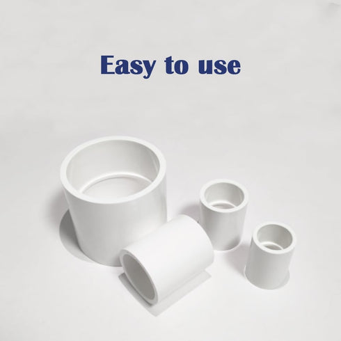 2PCS 2 Inch White PVC Pipe Coupling Adapter Pipe Fitting Couplers Socket x Socket for Sprinkler, Drip Irrigation System, Pipes Extension HE050-2...
