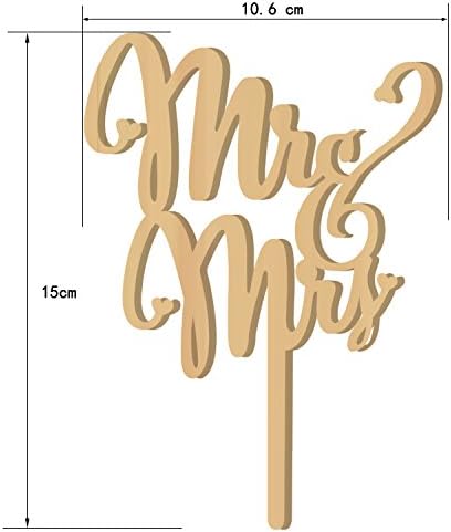 Mr and Mrs Cake Toppers Rustic Wood Wedding Aniversary Party Engagement Decoration...