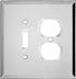 Plain Glass Mirror Outlet Wall Plate | 1 Toggle - 1 Duplex | 5.25" x 5.25" | Professional Quality Glass Mirror Switch Plate Covers For All Configu...