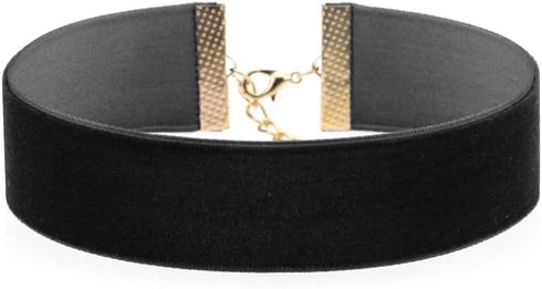 Doubnine Thick Black Choker Velvet Plain Collar Wide Necklace Gothic Jewelry Gift (0.8") (0.8")...