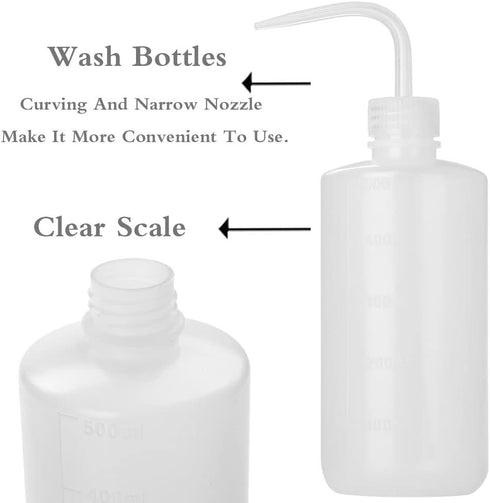 2Pcs Tattoo Wash Bottle 500ml | 16oz Water Squirt Bottle Succulent Watering, Safety Rinse Bottle Watering Tools for Medical Succulent Cleaning Was...