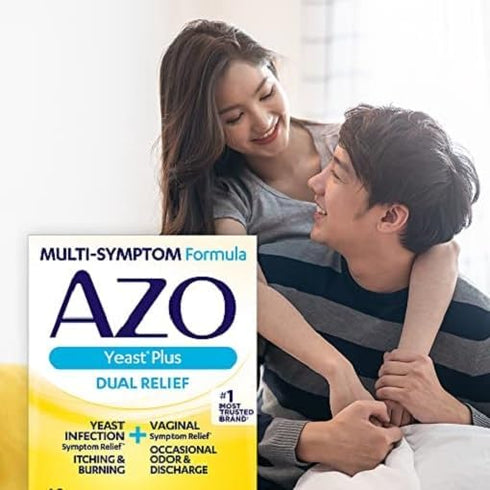 AZO Yeast Plus Dual Relief Tablets, , FSA/HSA Eligible, Yeast Infection and Vaginal Symptom Relief, Relieves Itching & Burning, 60 Count...