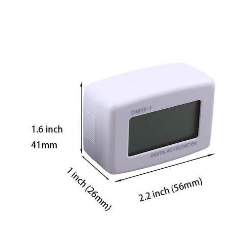 Generic DM55-1 Blue LCD Digital Voltage Meter Voltmeter LED AC 100-300V US Plug...