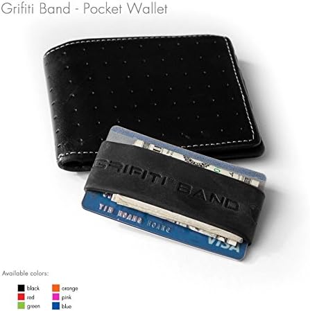 GRIFITI Band Joes Landscape Front Wide Pocket Wallet Slim Colorful Rubber Silicone Grip Card Cash Strap Strong Money Holder...
