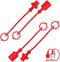 2sets 1/2 ISO 5675 Hydraulic Coupler Male Dust Cap and Female Plug Cover,ISO 5675 Hydraulic Quick Disconnects Port Plug Cover Fittings,Red Cap wit...