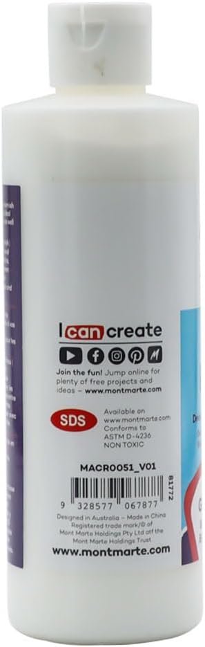 Mont Marte Deco Pudge Craft Varnish Signature 236ml (8 US fl.oz) – Gloss, Multi-Purpose Clear Craft Sealer, Varnish and Decoupage Glue, Ideal for ...