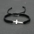 Pingyongchang 2Pcs Handmade Cross Lucky Knot Adjustable Red Black String Protection Christian Bracelet Boho Amulet Rope Bracelet for Women Men Cou...