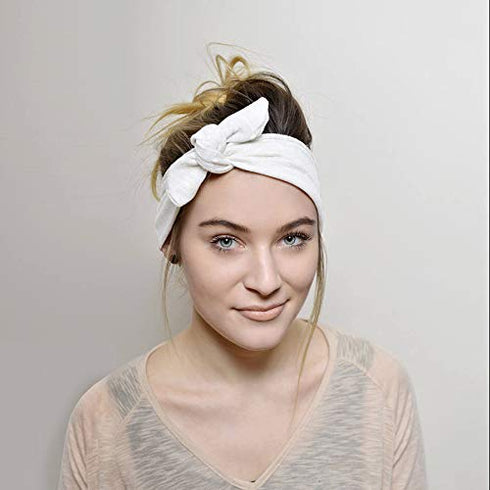 DRESHOW 8 Pack Headbands for Women Bow Knotted Hair Band Facial Cloth Rabbit Ears Running Sport Elastic Hair Wrap...