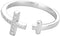 Double Cross Faith S925 Sterling Silver CZ Crystal Opening Ring for Women Teen Girls Dainty Adjustable Statement Engagement Finger Christian Finge...