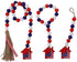 LUOZZY 3 Pcs Independence Day Wood Bead Garland with Tassel 4th of July Patriotic Bead Garland for 4th of July Presidential Election Party Decorat...