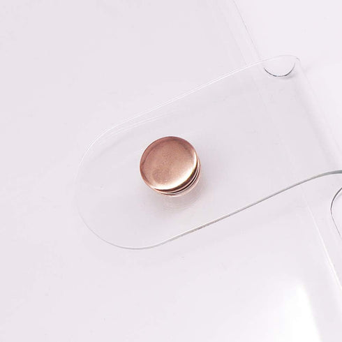 Clear A6 Binder Cover Rose Gold 6 Ring Budget Binders Snap Button Closure Loose Leaf Folders Refillable Soft Notebook Shell Protector(Rose Gold)...