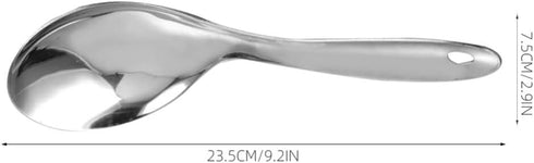 Kichvoe Rice Scooper 3pcs Rice Paddle Spoon Stainless Steel Rice Scoop Metal Serving Spoon Cooking Utensil Rice Servers Soup Ladle Oil Skimmer Spo...