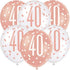 Unique Party 84918 Number Latex Balloons-12 | Rosegold | 6 Pcs, Rose Gold, Age 40...