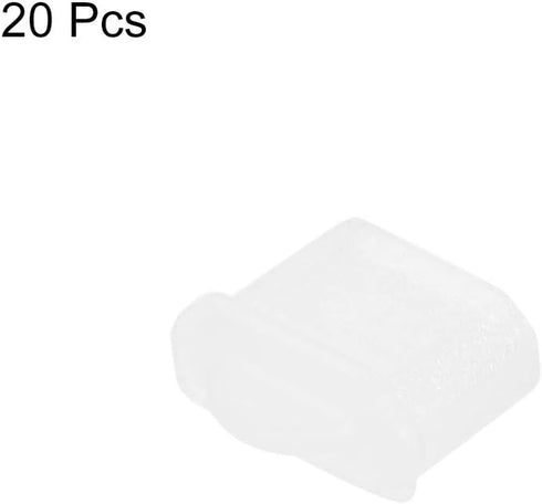 uxcell 20pcs Micro Silicone Protectors Male Port Anti Dust Cap Cover Clear...