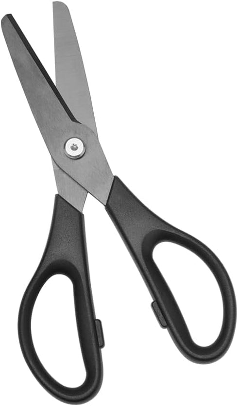 All Purpose Ceramic Scissors 8" Black Straight Shears Non-Sticking Sharp Blade Comfort ABS Grip Blunt Tip Safety Cutting Tool for Office School Cr...